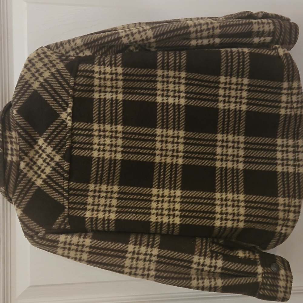 Eddie Bauer Brown Plaid Jacket Faux Shearling Lining Boys Sz 4/5 - Picture 8 of 8
